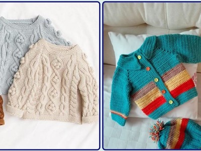 Attractive Crochet Hand-knitted Baby Sweater & Cardigan For Babies
