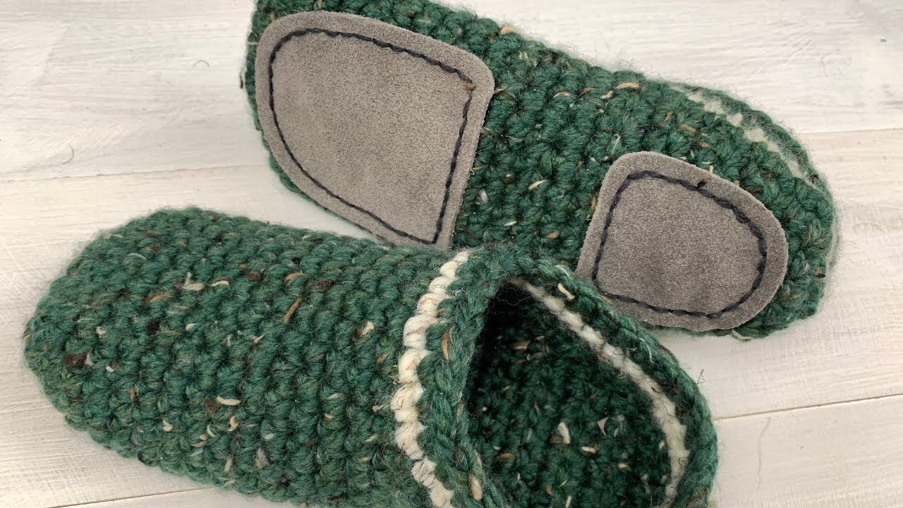 Crafty tutorial: Make your crochet slippers with a no slip sole.
