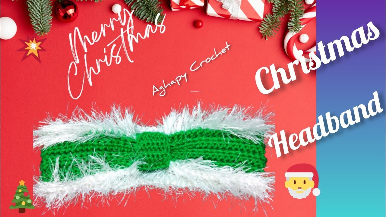 Crochet christmas Headband for girls ????‍⚕️tutorial