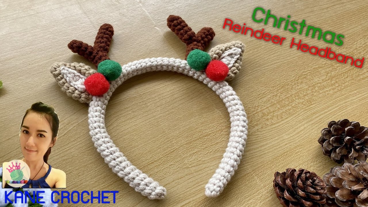 Crochet Christmas Reindeer Headband | Christmas headband | Crochet  Reindeer Hairband
