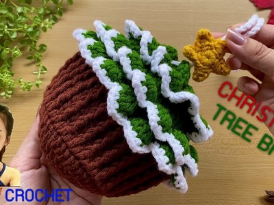 Crochet Christmas Tree Bag ????????| Crochet drawstring bag | Christmas gift ideas 2022????