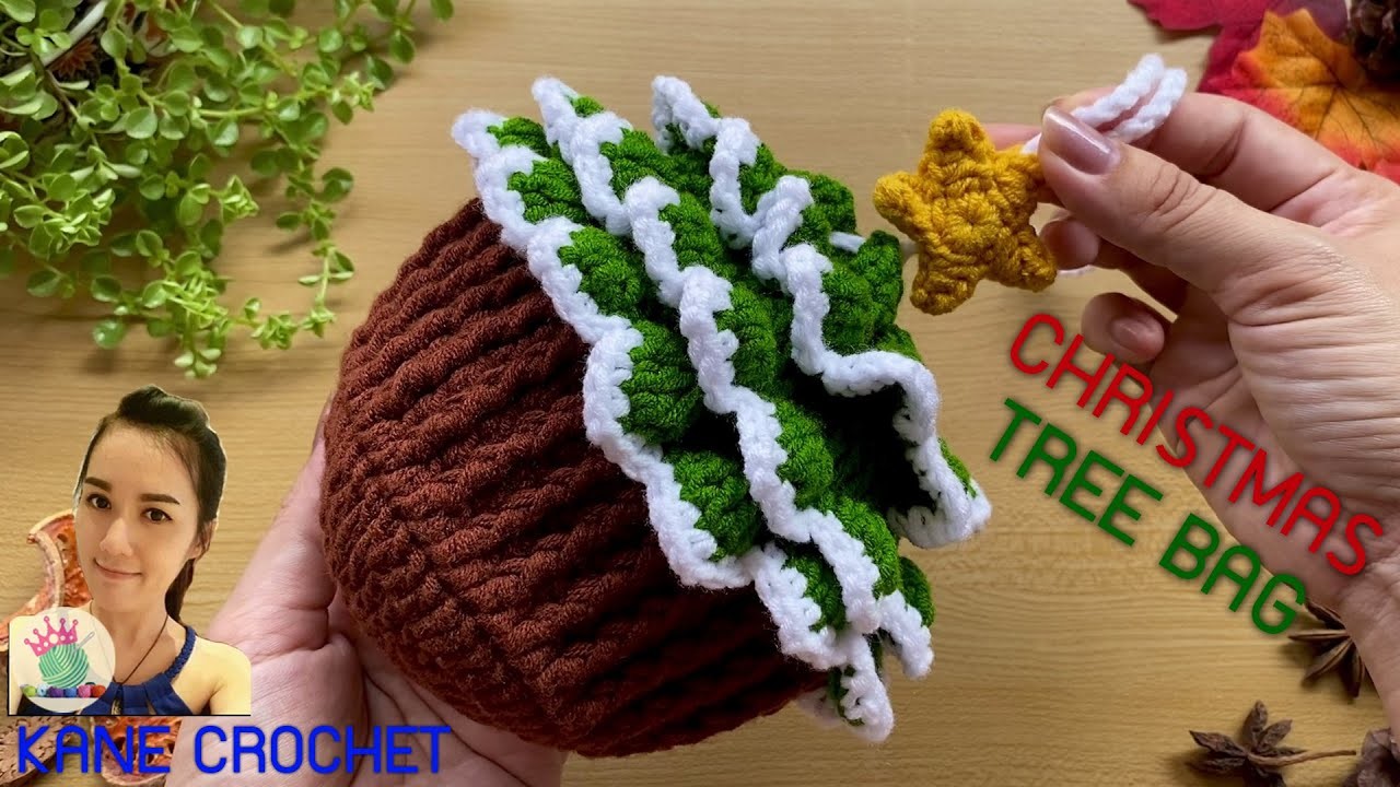 Crochet Christmas Tree Bag ????????| Crochet drawstring bag | Christmas gift ideas 2022????