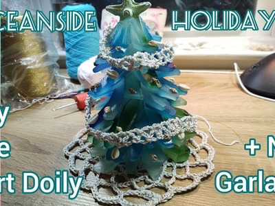 Crochet doily for a tiny tree skirt + garland