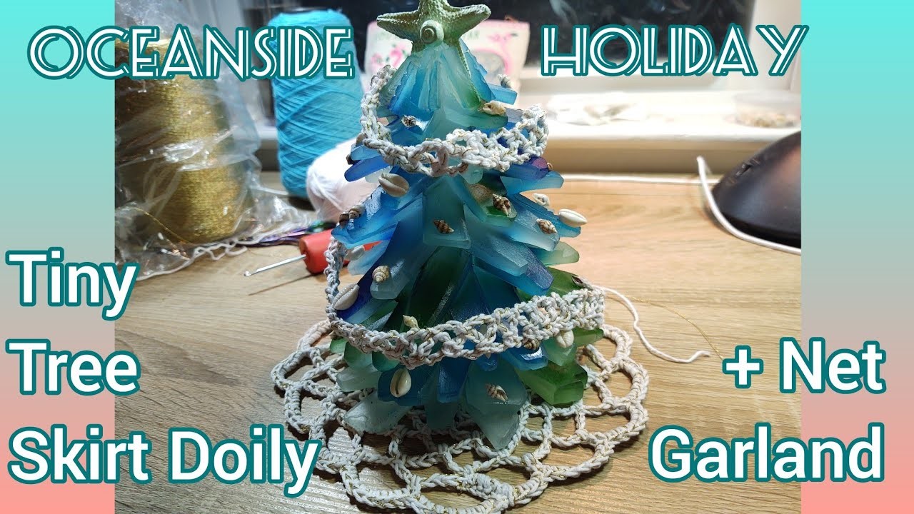 Crochet doily for a tiny tree skirt + garland