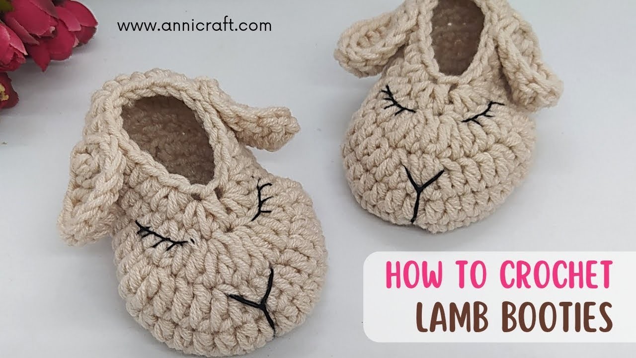 Crochet for beginners easy project lamb booties