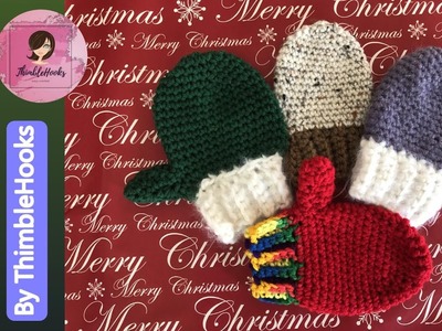 Crochet My Mini Holiday Mitten Gift Card Holder. How To. Tutorial