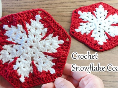 Crochet Snowflake Coaster | Christmas Decoration | Crochet Hexagon | Tutorial