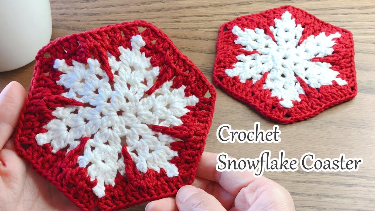 Crochet Snowflake Coaster | Christmas Decoration | Crochet Hexagon | Tutorial