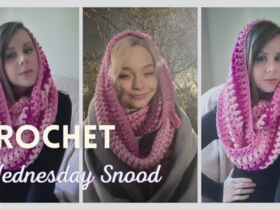 CROCHET WEDNESDAY INSPIRED SNOOD BEGINNER TUTORIAL | Crochet Easy Wednesday Snood & Free Pattern