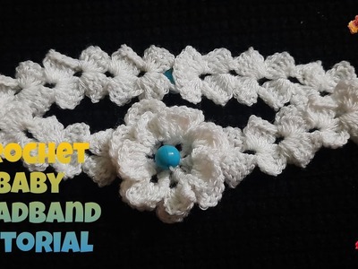 Easy Crochet baby girl headband Tutorial for beginners #woolen #corchet