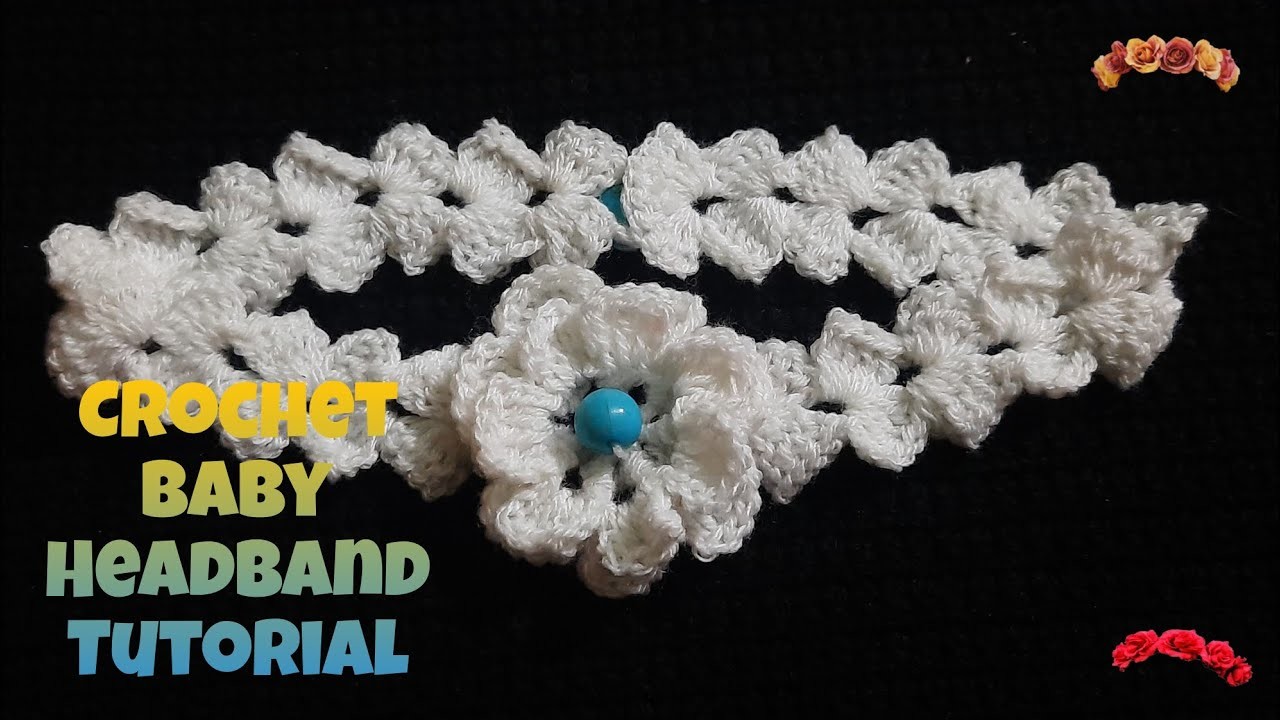 Easy Crochet baby girl headband Tutorial for beginners #woolen #corchet