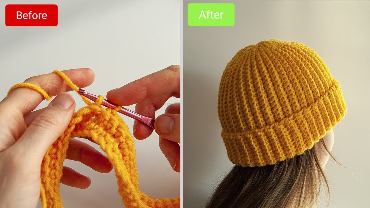 Easy Crochet Beanie For Beginners | Crochet Hat for Men & Women