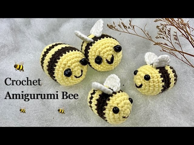 Easy Crochet Bumblebee Amigurumi Tutorial ???? | Crochet Bee Keychain DIY