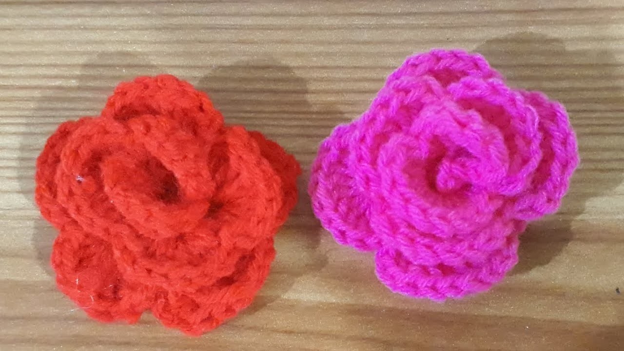 Easy Rose flower crochet tutorial