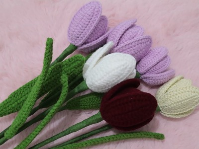 Easy ways to crochet Tulip bouquet | Flower bouquet | Beginner