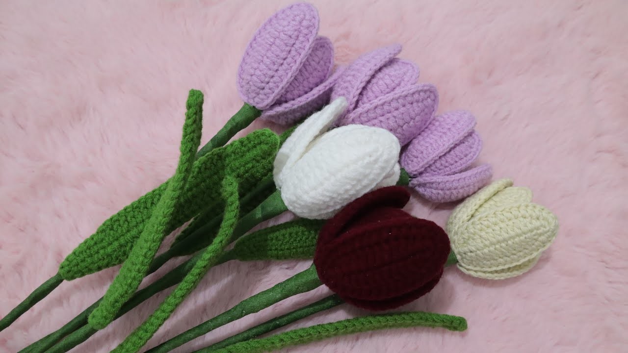 Easy ways to crochet Tulip bouquet | Flower bouquet | Beginner