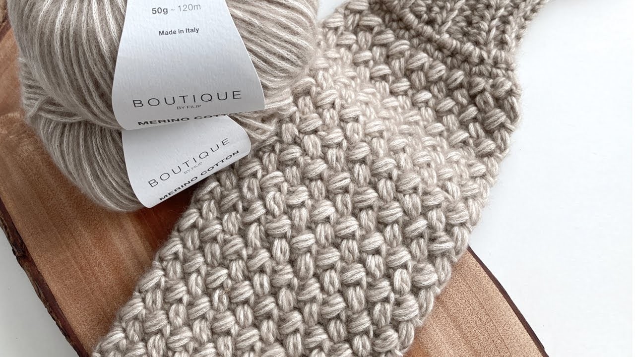 (ENG sub) 코바늘 미니빈 스티치 네키 만들기, mini bean stitch crochet scarf making tutorial