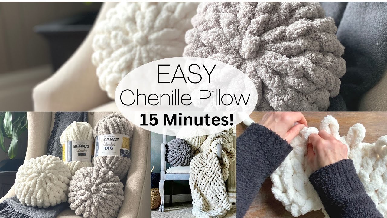 How to Hand Knit a Chenille Round Ball Pillow in 15 min! ???? ????