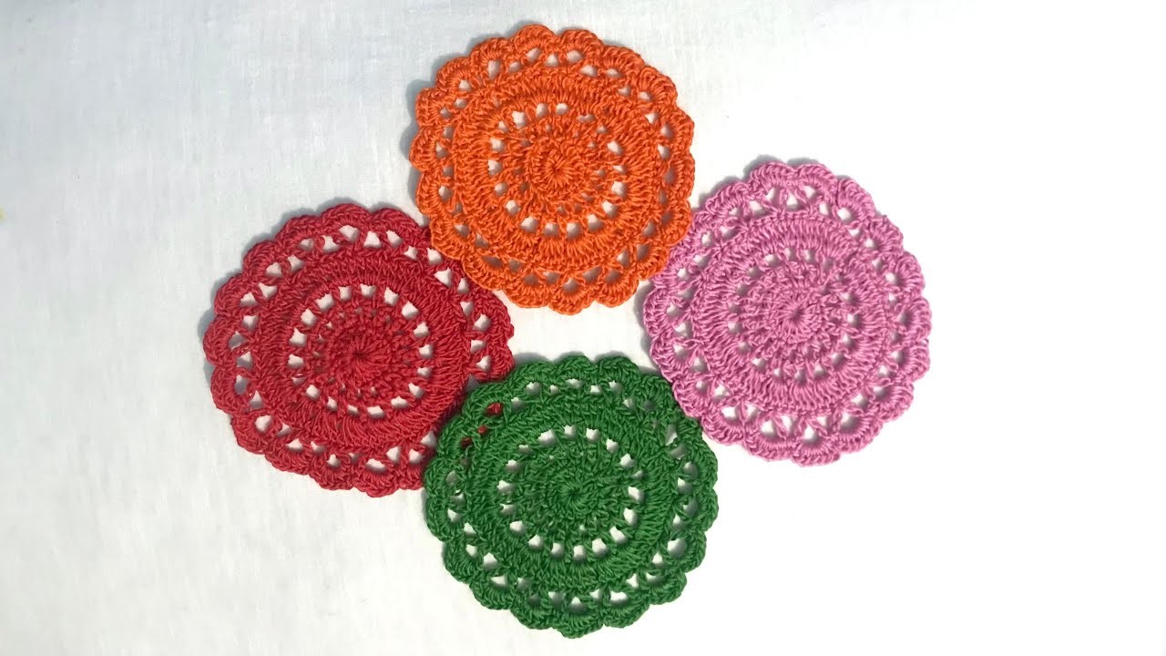 How to make Crochet very easy and simple pattern glass mat tutorial. crochet by noyon moni