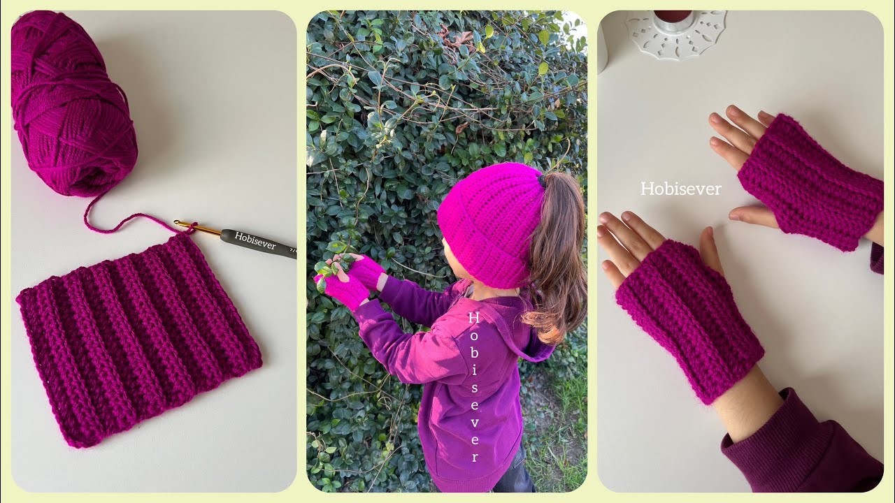 Kolay Tığ işi Örgü Parmaksız Eldiven Yapımı. Crochet fingerless Gloves. Örgü Eldiven Modelleri