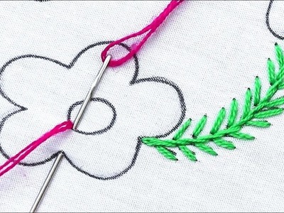 New style blanket stitch modern flower embroidery tutorial for beginners | easy stitching classes