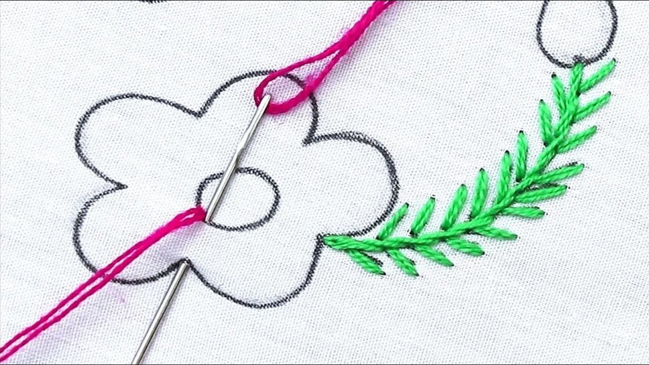 New style blanket stitch modern flower embroidery tutorial for beginners | easy stitching classes