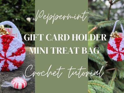 Peppermint Candy Bag | Christmas Cardholder Crochet Tutorial | Super Quick & Easy