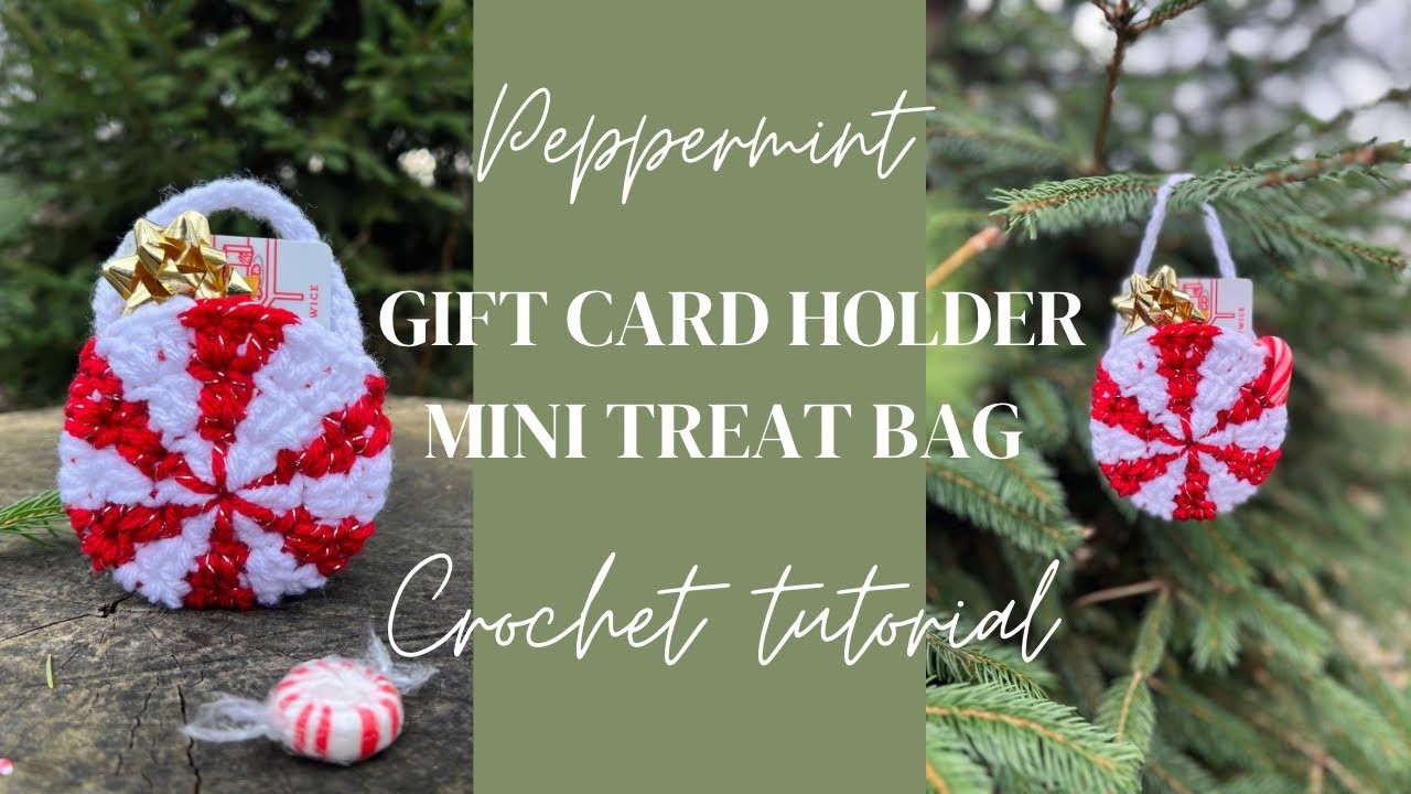 Peppermint Candy Bag | Christmas Cardholder Crochet Tutorial | Super Quick & Easy