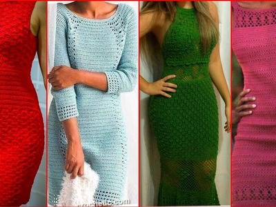 Simple crochet body con dress tutorial.cowl neck crochet dress