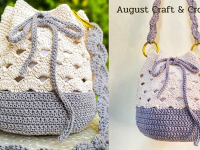???????? Super Cute Crochet Circle Base Bag | Crochet Bucket Bag tutorial.
