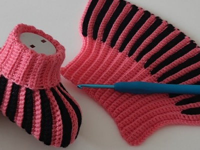 ????????Super Easy & free crochet 3D mesh baby shoes pattern for beginners - How to crochet a baby shoes
