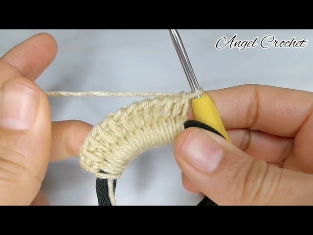 Super easy Tunisian knitting tutorial for beginners.hair band pattern