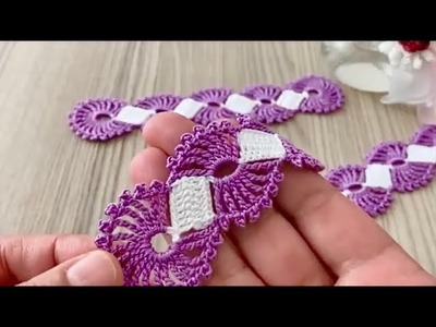 SUPER IDEA ???? How To Make Two-Color Crochet Knitted Bandana and Bracelet Pattern