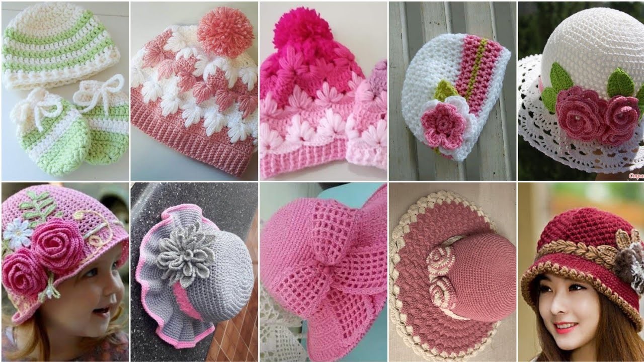 Top 100+ New Crochet pattern hats???? Design for baby girls.boys & womens 2023|Crochet hats design 2023