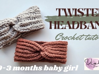 Twisted headband crochet headband for all sizes