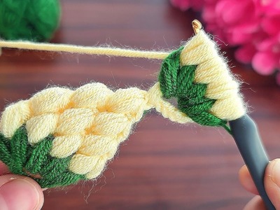 Wow! super idea how to make eye catching crochet hair band ???? süper fikir göz alıcı tığ işi saç bandı