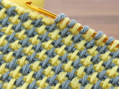 ⚡Wow. !!!!!????two color * Super Easy Tunisian Crochet Baby Blanket For Beginners online Tutorial