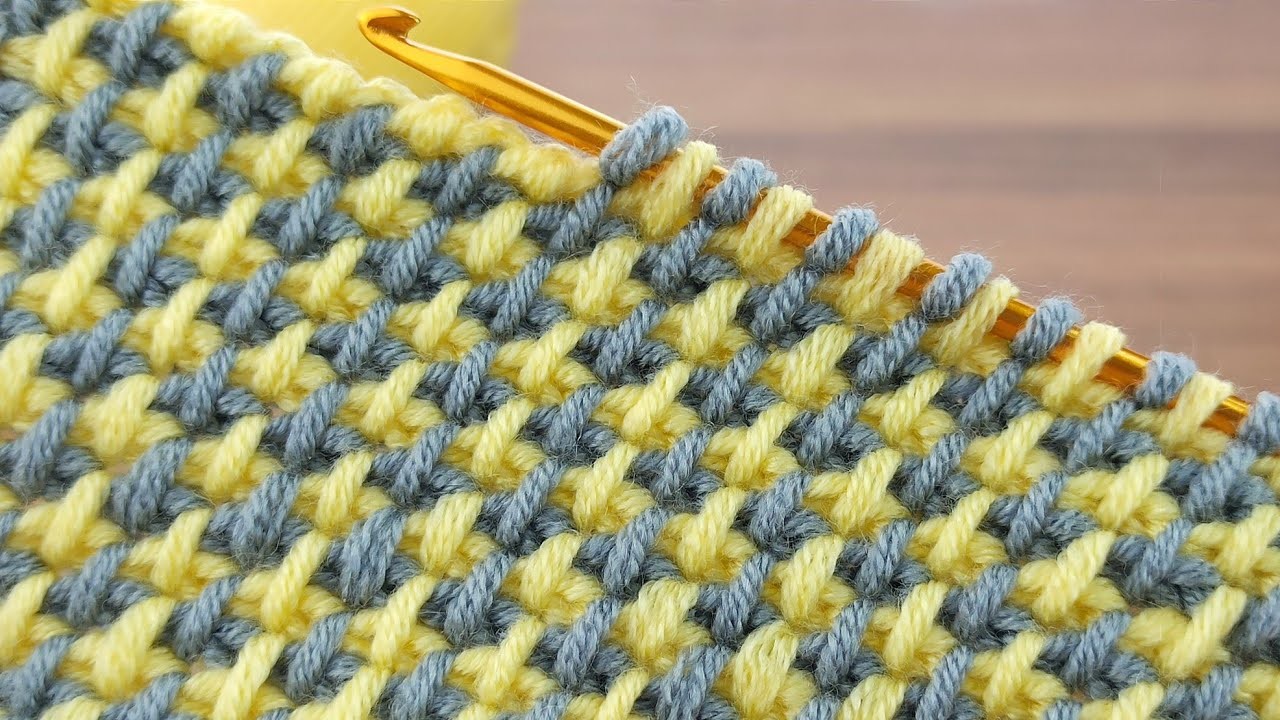 ⚡Wow. !!!!!????two color * Super Easy Tunisian Crochet Baby Blanket For Beginners online Tutorial