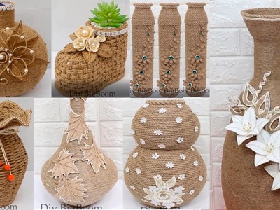 10 Jute Flower Vase Ideas Collection | Home decorating ideas handmade