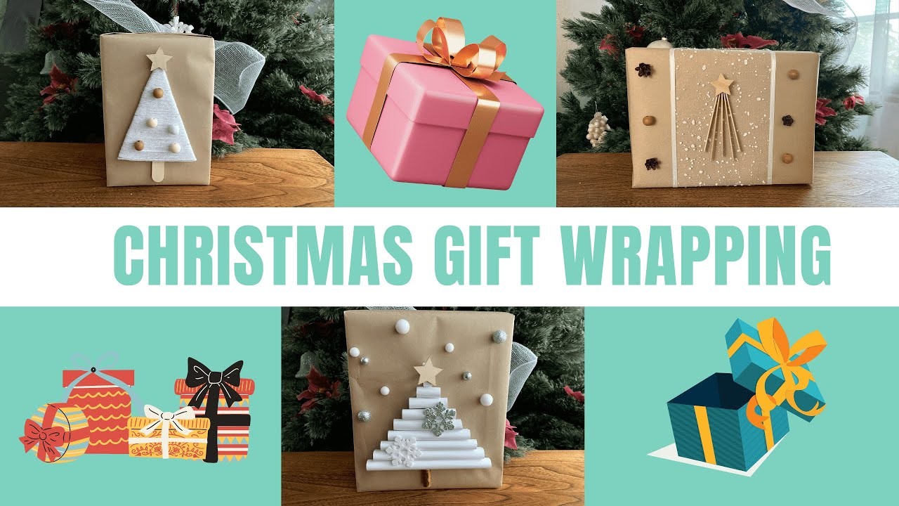 3 Christmas Tree Gift Wrapping Ideas DIY.