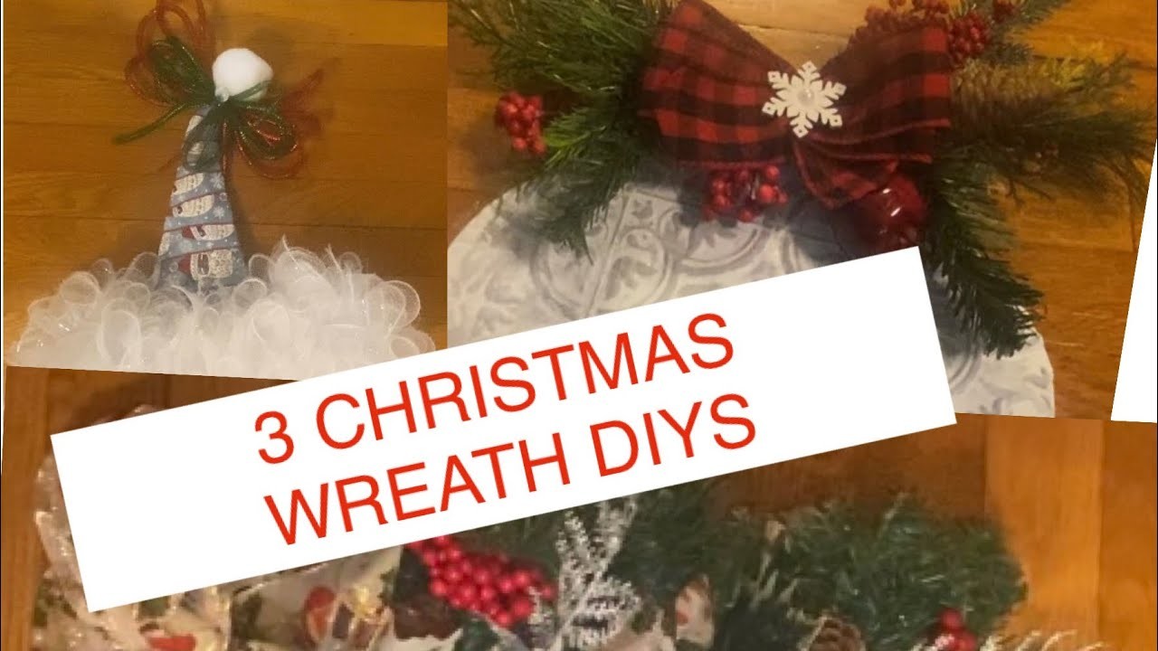 ????3 HOLIDAY CHRISTMAS WREATHS DIY????DOLLAR TREE WREATH|QUICK AND EASY CHRISTMAS WREATHS