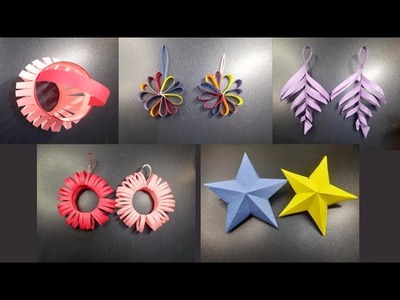 5 Christmas paper ornaments | Handmade Decoration Items | DIY | Craft ideas | Paper Crafts