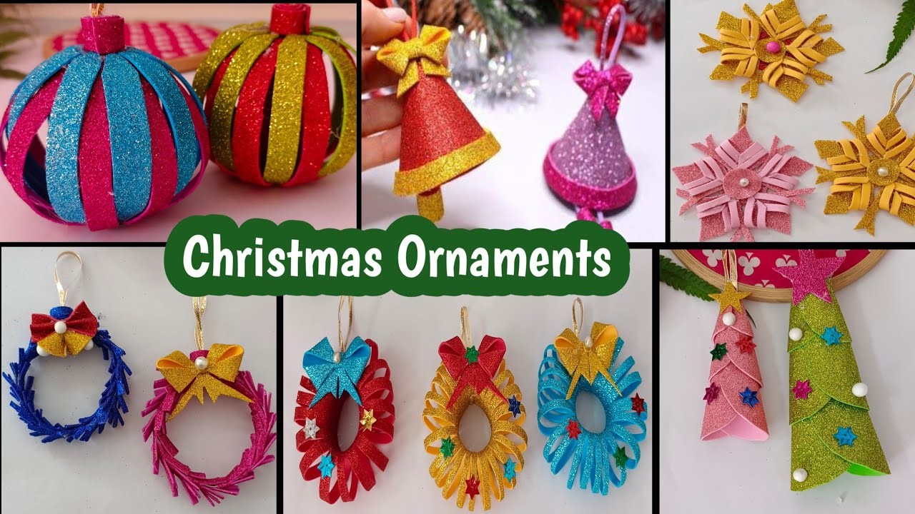 6 DIY Christmas Ornaments Decoration Ideas with Glitter Foam Sheet ????‍???? Christmas Tree Decoration ????