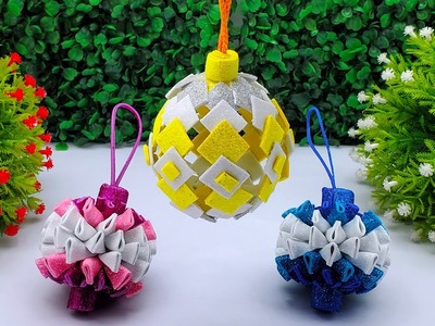 Amazing Glitter Ball Ornament For Christmas Decorations | Glitter Foam Christmas Making Instructions