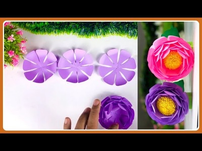 Beautiful Paper Flower Making | Home Decor |  Easy Craft Ideas | Paper Craft | School Craft Ideas