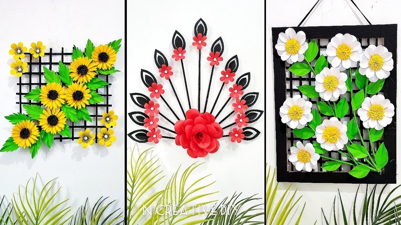 Best paper craft for home decor | Unique wall hanging craft | Paper flower wall decor | Room decor