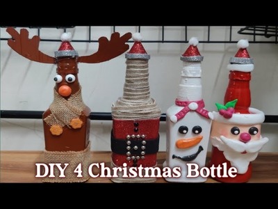 Christmas Special DIY 4 Glass Bottle Decoration Ideas????Christmas Decorations ideas ????DIY Glass Bottle
