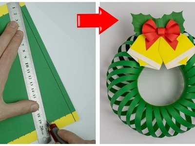 Christmas wreath. How to make paper christmas wreath.