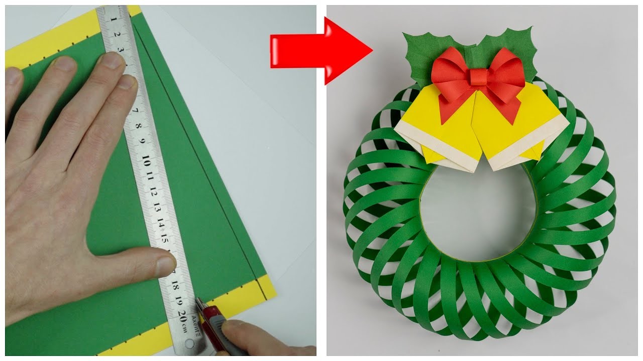Christmas wreath. How to make paper christmas wreath.