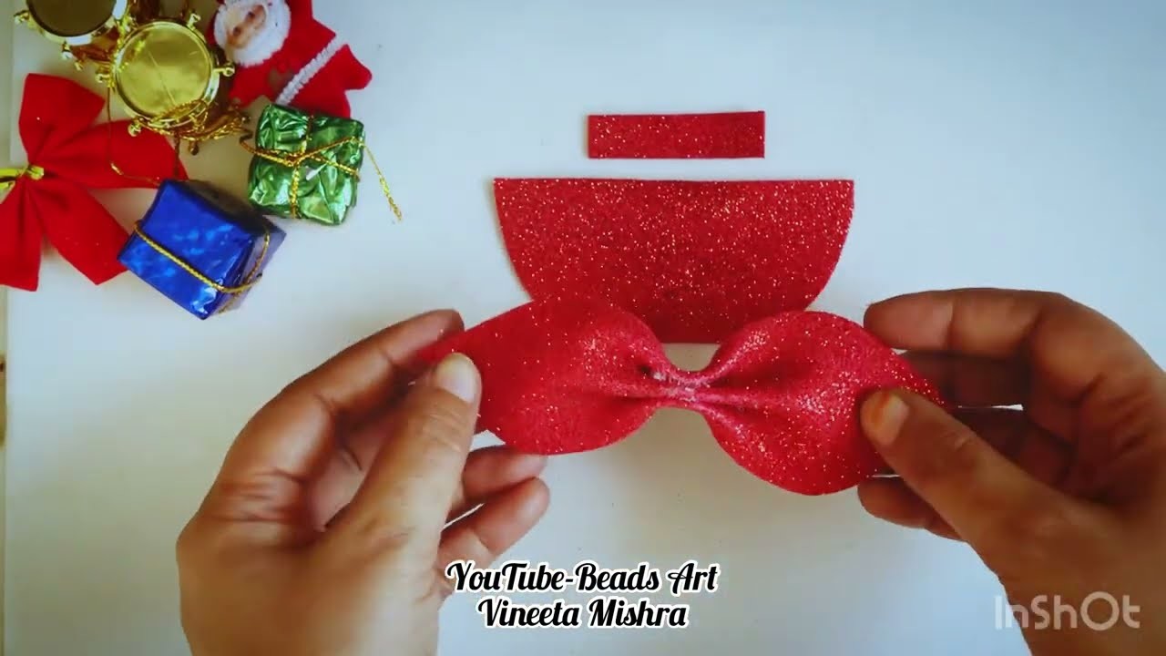 DIY Christmas Bow Ornament |Form sheet Ornament |Xmas Tree Decoration #beadsart #christmas @BeadsArt